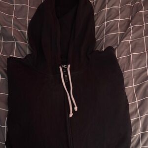 SO Black Hoodie with White Strings